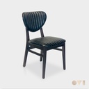 DAXI | VERTICALLY STITCHED LEATHER WOODEN CHAIR