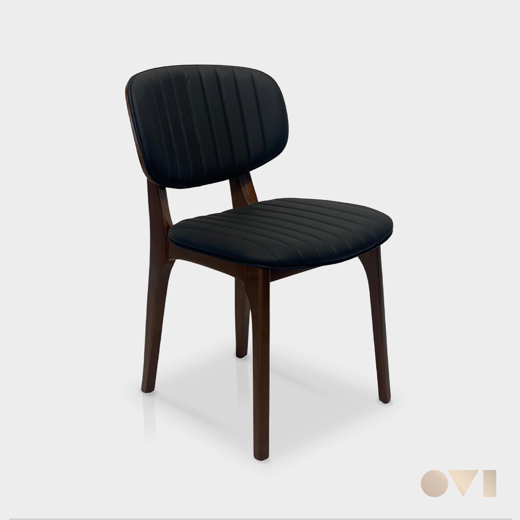 DORLAN | CAFE LEATHER WOODEN
 CHAIR