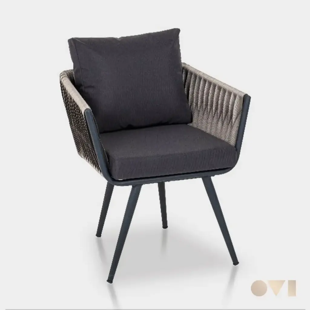 ZENRO | OUTDOOR ROPE METAL ARMCHAIR