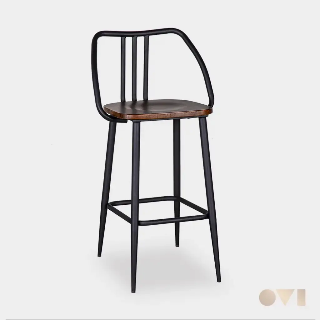 ROVAR | INDUSTRIAL METAL WOODEN BAR STOOL 