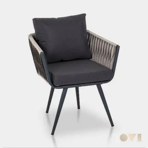 [ZNR01] ZENRO | OUTDOOR ROPE METAL ARMCHAIR
